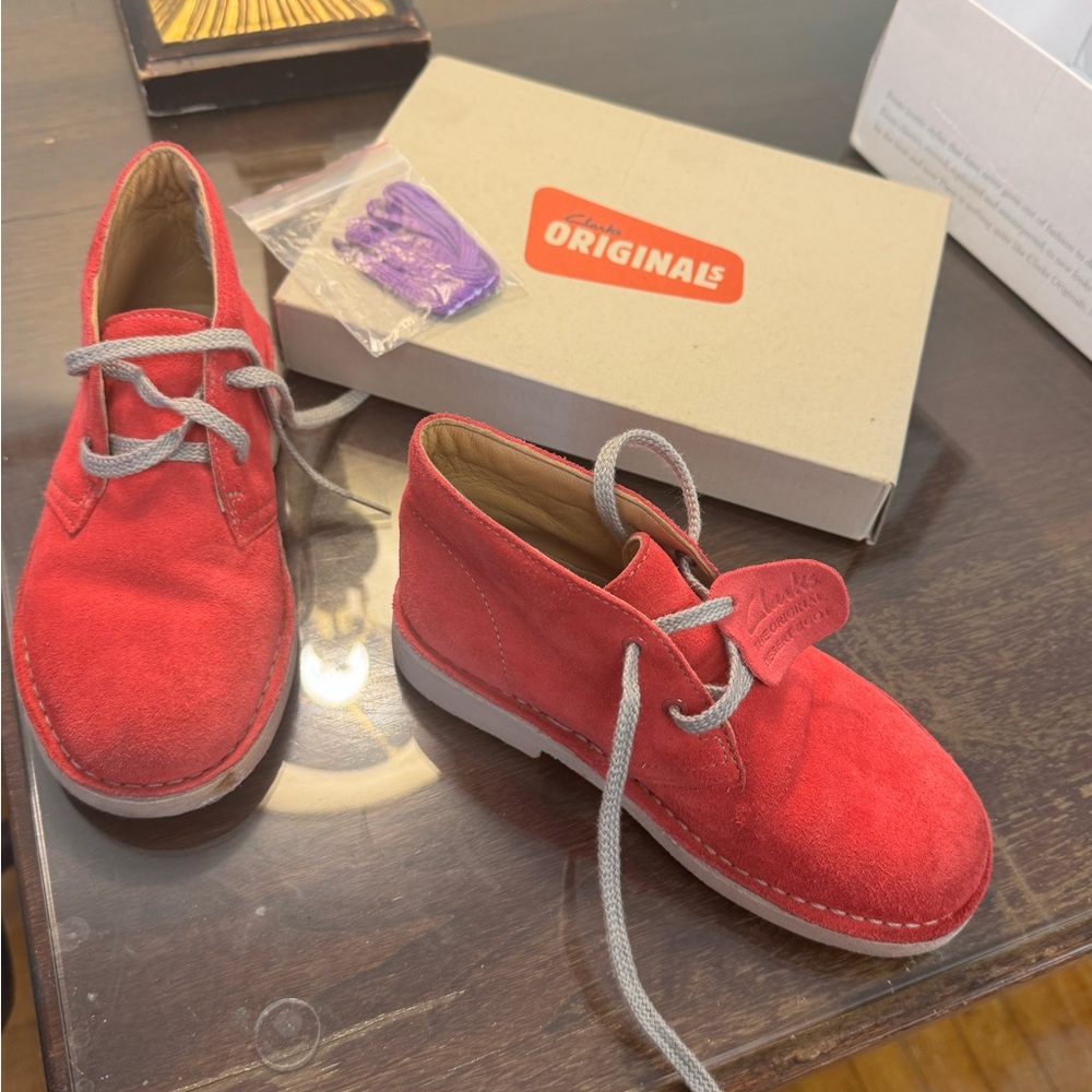 Clarks Vibrant Pink Suede Shoes